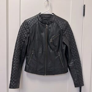 Beautiful soft Black Leather Jacket- Medium